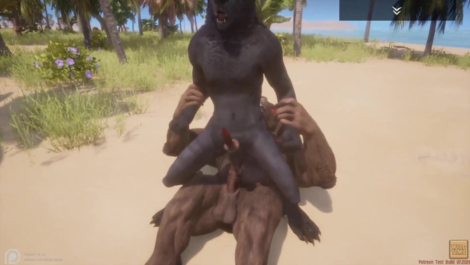 Werewolf Sucks And Rides A Minotaur’s Dick On The Beach
