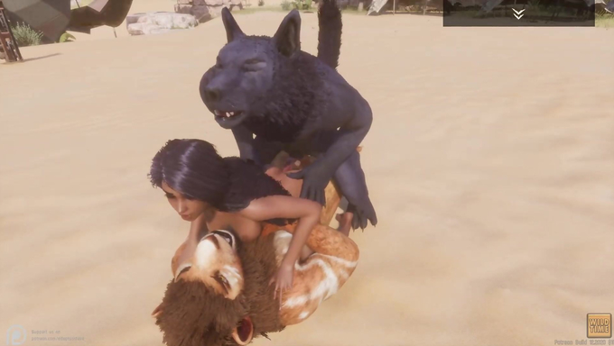 Maya Gets Double Penetrated By Furry Beasts Outdoors