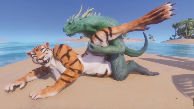 Horny Tiger Girl Gets Fucked By A Wild Dragon