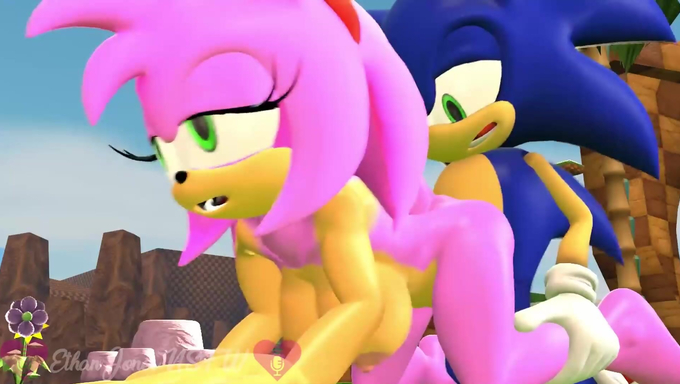 Amy Rose Gets Her Pussy Filled With Cum By Sonic Outdoors