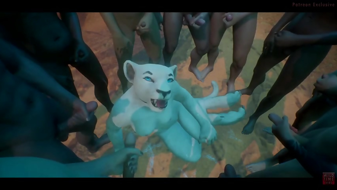 A Single Big Cat Girl Gets Pounded By A Bunch Of Guys