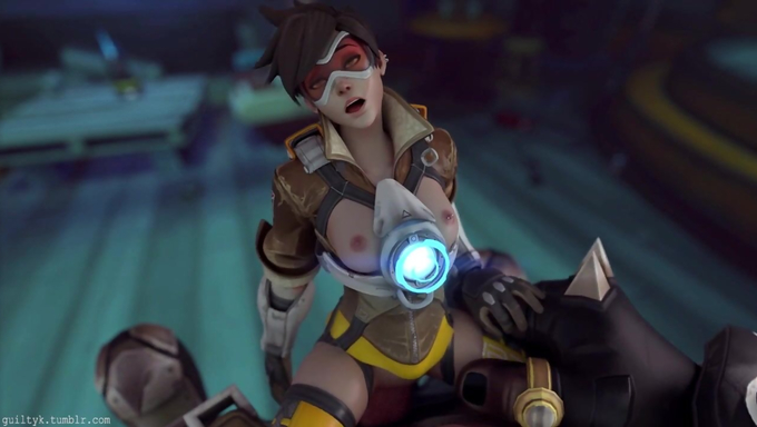 Tracer Rides Roadhog's Giant Dick