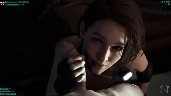 Jill Valentine Swallows Cum After A Deepthroat