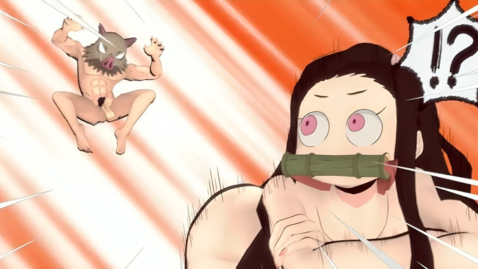 Nezuko Kamado Receives Inosuke Hashibira's Beast Breathing Creampie