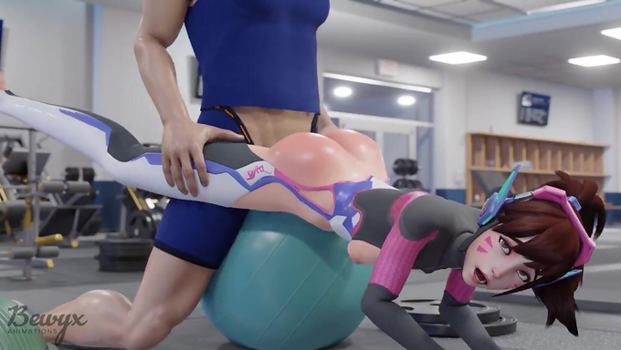 D.Va Gets Pounded Deeply By Her Gym Trainer