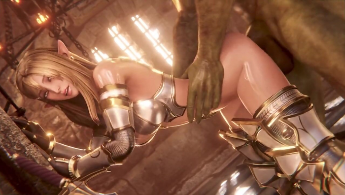 Elf Swordmaster Gets Railed Hard And Impregnated By An Orc