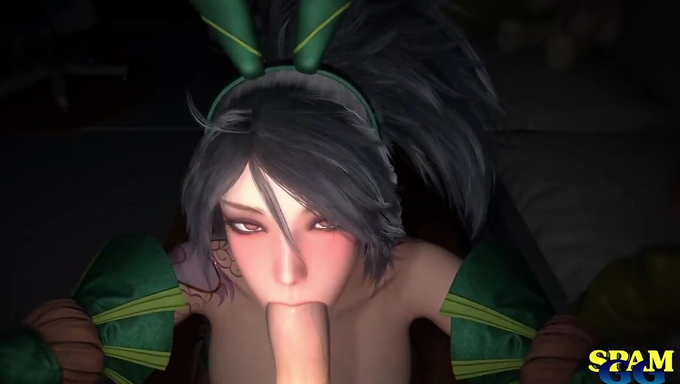 Akali Sucks And Bounces On A Dick In Her Bunny Outfit