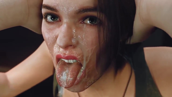 Jill Valentine Gets Mouthfucked And Takes Cum In Her Mouth