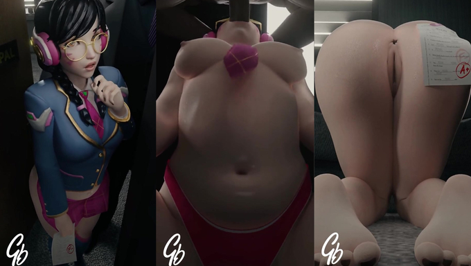 School Girl D.Va Takes A Big Black Cock To Boost Her Grades