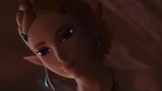 Princess Zelda Rides Link Passionately Until He Cums