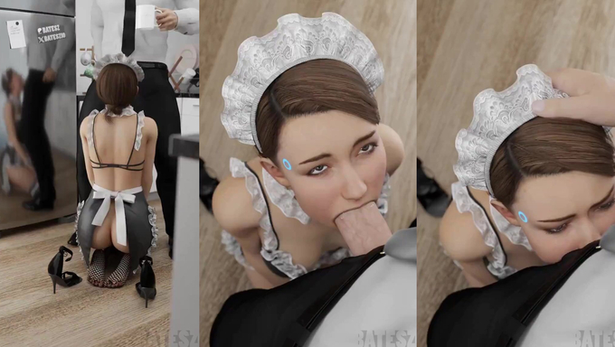 Kara Swallows A Massive Cum In A Maid Outfit