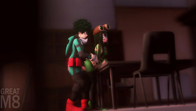 Tsuyu Asui Grinds Izuku Midoriya And Gets A Massive Cumshot