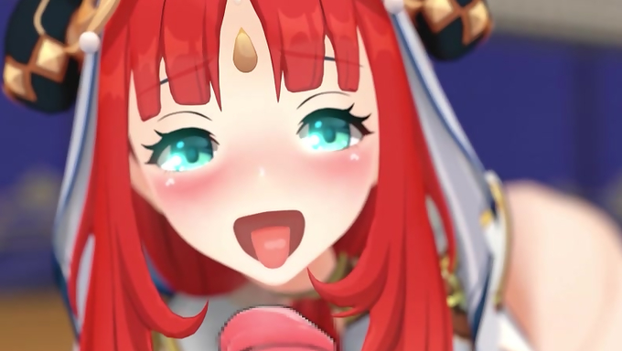 Redhead Nilou Slurps On A Thick Cock In POV