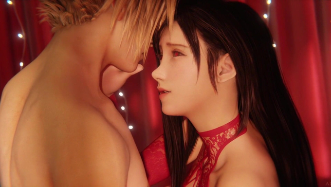 Cloud Strife Fucks Tifa Lockhart In A Red Lingerie During Valentine's Day