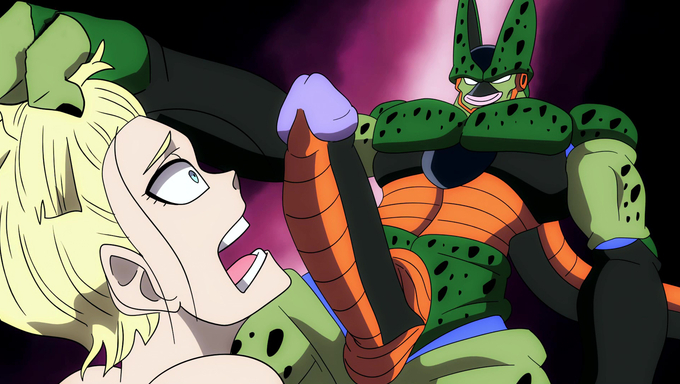 Cell Takes Android 18 From Krillin And Fucks Her Multiple Times Before Consuming Her