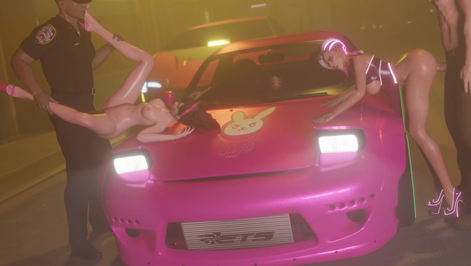 D.Va And Sombra Get Fucked By The Police After Getting Caught Speeding