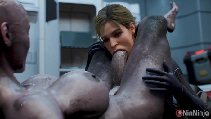 Jill Valentine Gets Mouthfucked And Rammed By A Futanari