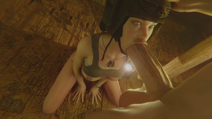 Marine Babe Enjoys Anal Sex Inside A Bunker