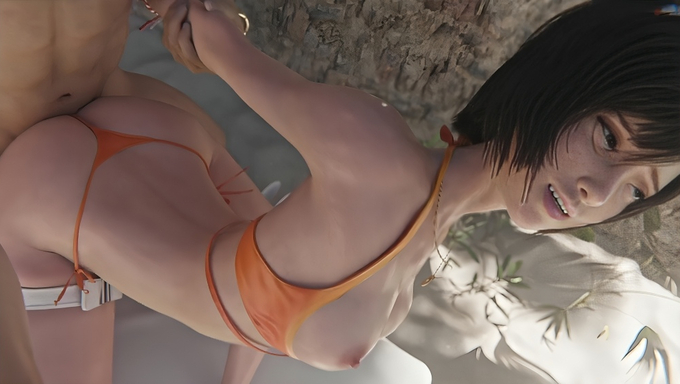 Yuffie Kisaragi Enjoys Outdoor Sunbathing And A Creampie