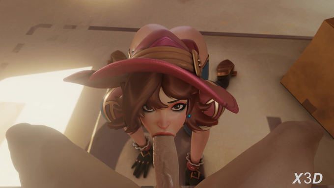 Kiriko Sucks And Strokes A Big Cock While Wearing A Witch Outfit