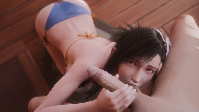 Tifa Lockhart Gives Cloud Strife A Well Deserved Blowjob By The Beach
