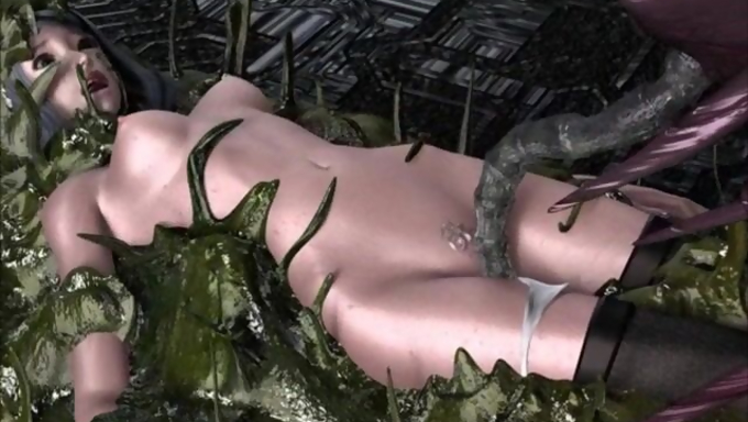 Short Haired Babe Gets Penetrated By Parasites