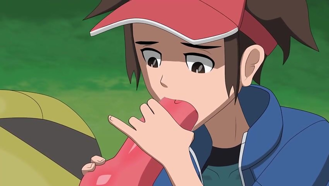 Horny Nate Blows And Takes A Massive Cumload From His Pokemon's Cock