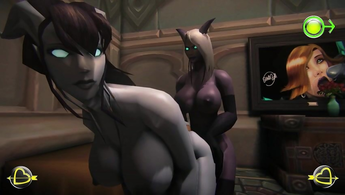 Alyniss And Draenei Enjoy Their Futanari Sex Together