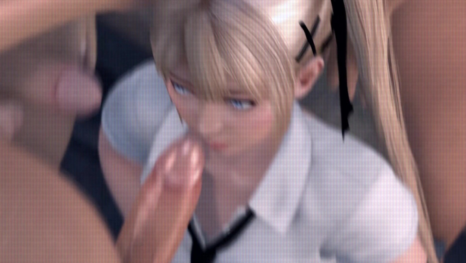 Kasumi And Momiji Pleasure Their Master And Marie Rose Sits On Her Partner's Cock