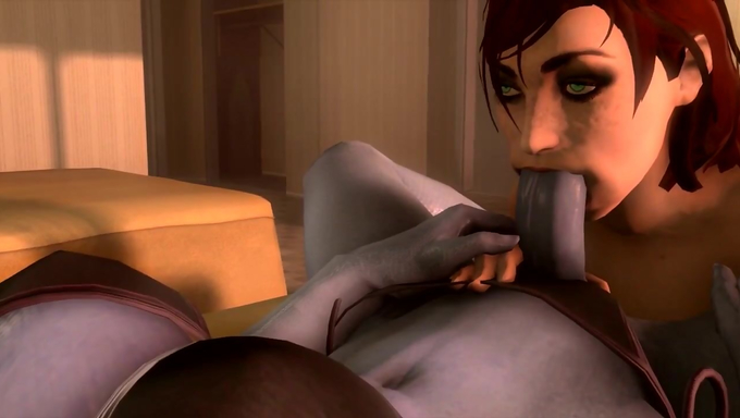 Commander Shepard And Liara T'Soni Enjoy A Passionate Fuck On The Bed