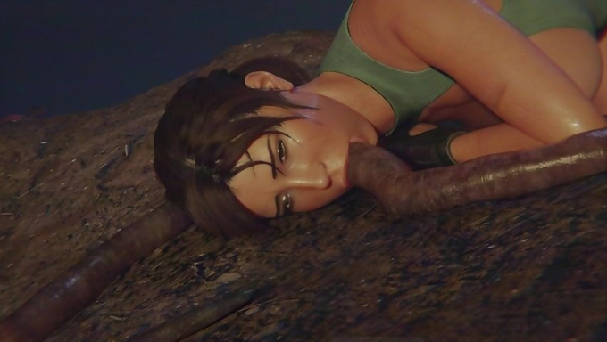 Lara Croft Gets Penetrated By Tentacles In The Pumpkin Field