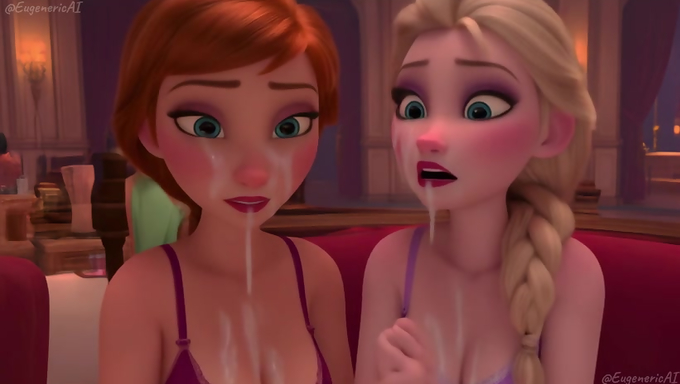 Elsa And Anna Love Sucking Cock And Receiving Hot Cum Facials