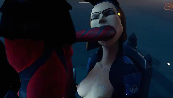 Bo-Katan Kryze Drools After Swallowing Cum