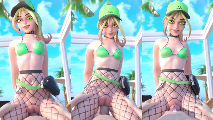 Helsie Bounces On A Cock Wearing Her Summer Attire