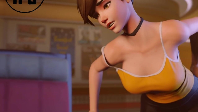 Tracer Enjoys Sucking A Cock And Gets A Huge Facial