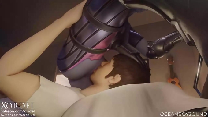 Widowmaker Enjoys Sitting On A Face On Her Bed