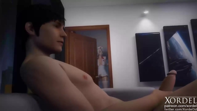 Mercy Catches A Guy Beating His Cock To Her