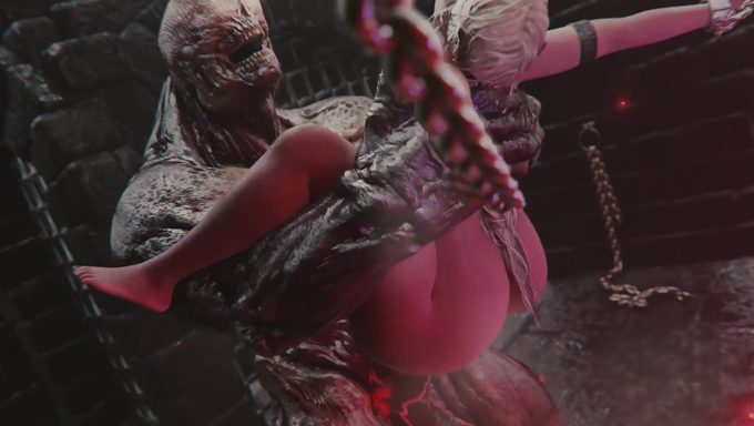 The Monster Restrains Fire Keeper And Fills Her With His Cum