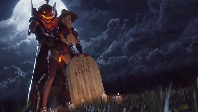 Mercy Revives Reaper And Gets Drilled By Him In The Cemetery