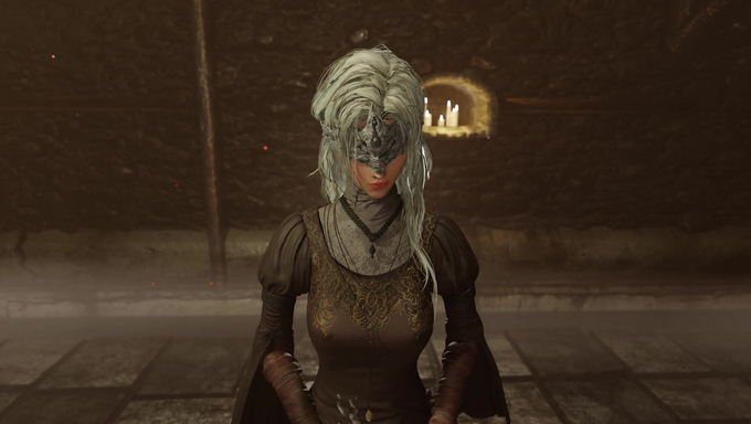 Fire Keeper Uses Her Dress To Rub A Thick Cock Until It Bursts With Cum