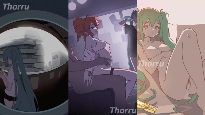 Miku Hatsune And Teto Kasane Take Turns Getting Banged