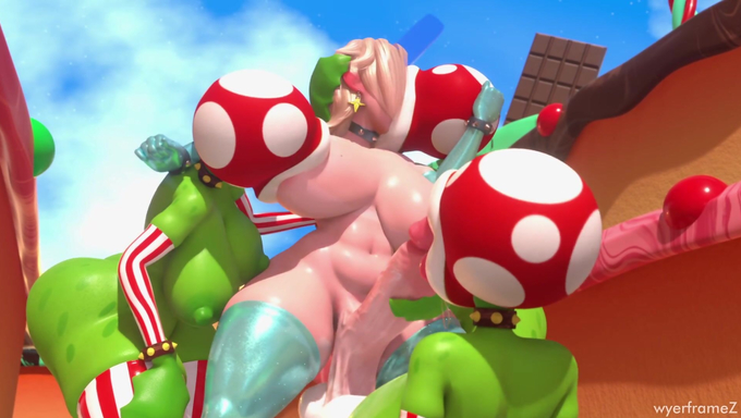 Princess Rosalina Gets Orally Gangbanged By Piranha Plants Then Gives A Huge Cumload