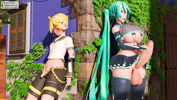 Hatsune Miku Uses Her Futa Cock To Drill Kagamine Len's Ass