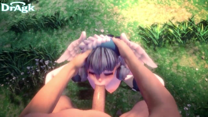 Thirsty Melia Antiqua Slurps A Cock Outdoors