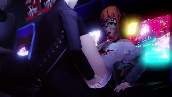Futaba Sakura Gives Head And Gets Smashed In The Arcade