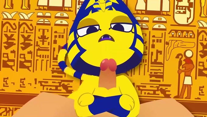 Ankha Dominates And Milks A Boy's Cock