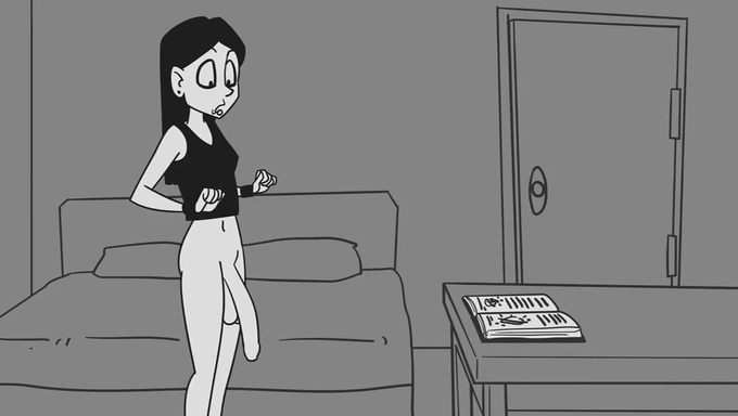Horny Imp Masturbates While Taylor And Futa Gothie Is Fucking On The Bedroom