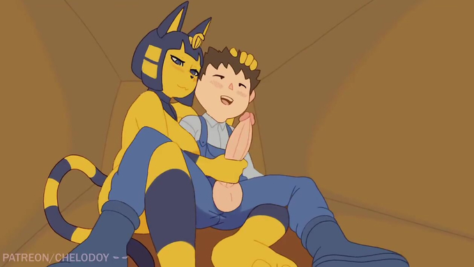 Ankha Gives A Handjob And Rides A Cock