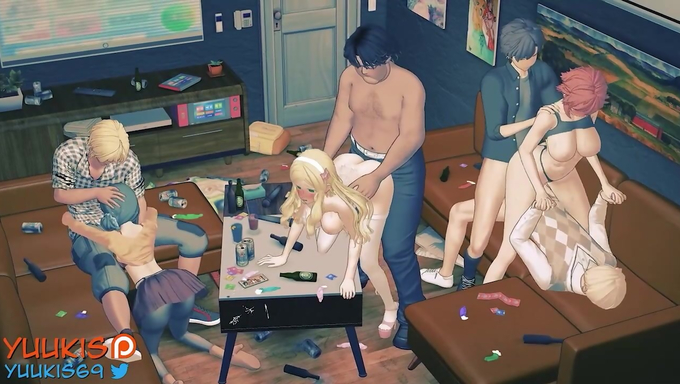 Tomo Aizawa And Her Friends Enjoy An Orgy After Getting Drunk