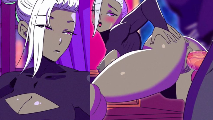 Busty White Haired Demon Babe Gets Chosen And Creampied Over The Rest